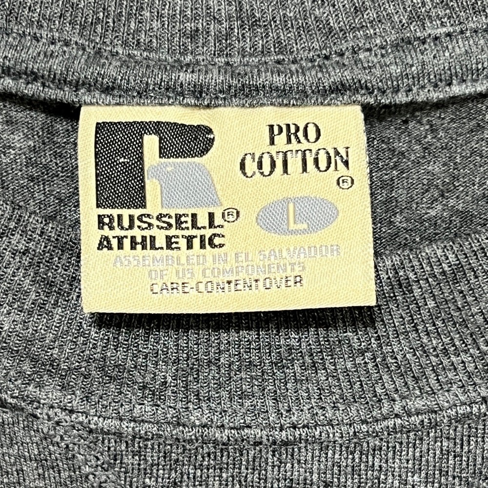 Russell Athletic Pro Cotton T-Shirt Gray Heather Crew Neck Short Sleeve Mens L - Picture 5 of 8